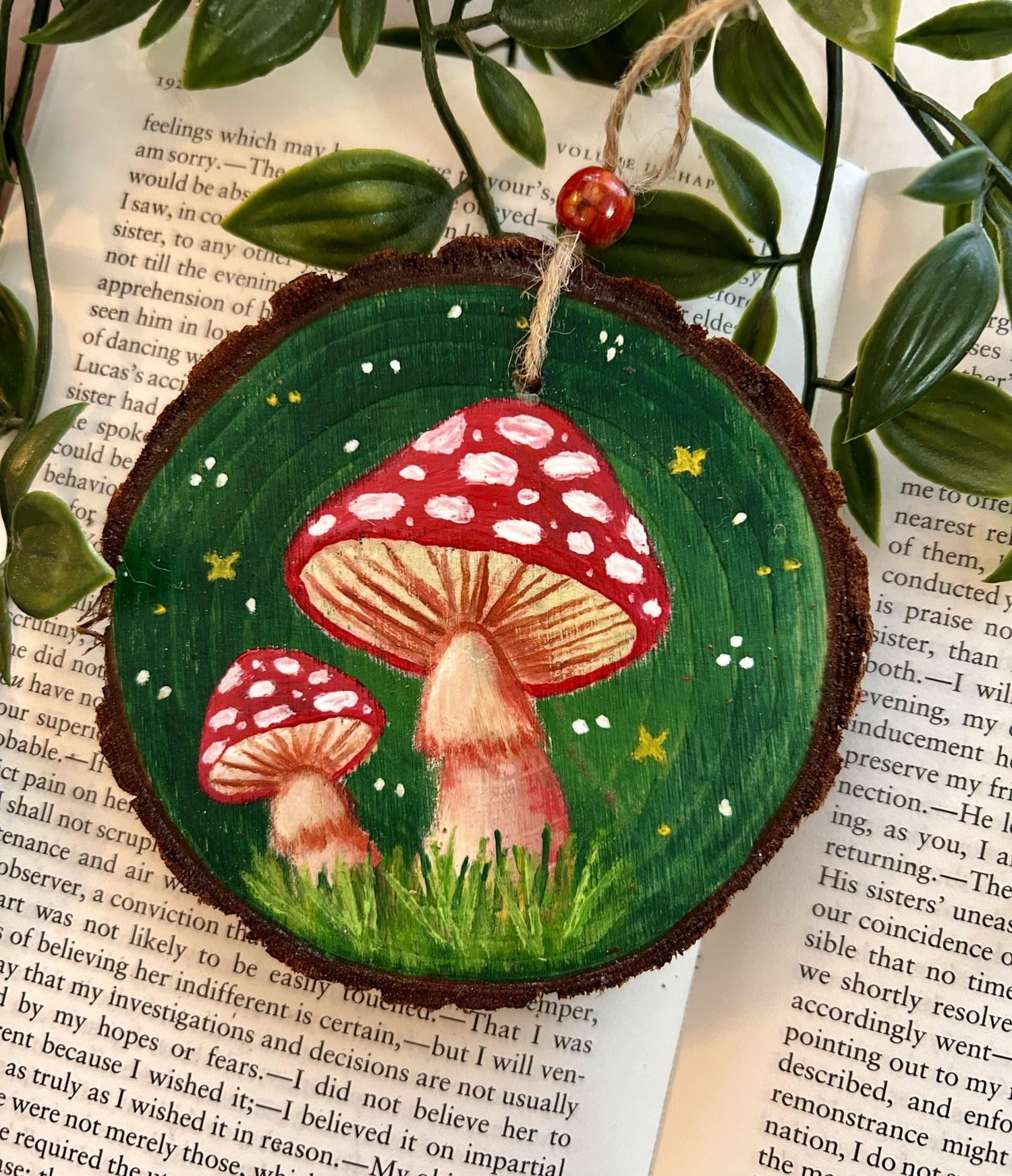 Small Hand-Painted Woodslice Ornaments