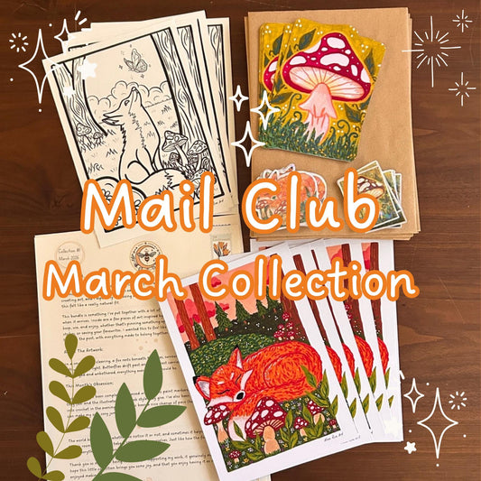 Snail Mail Print Club - Monthly Art Print March Collection - Cottagecore Stationery Post