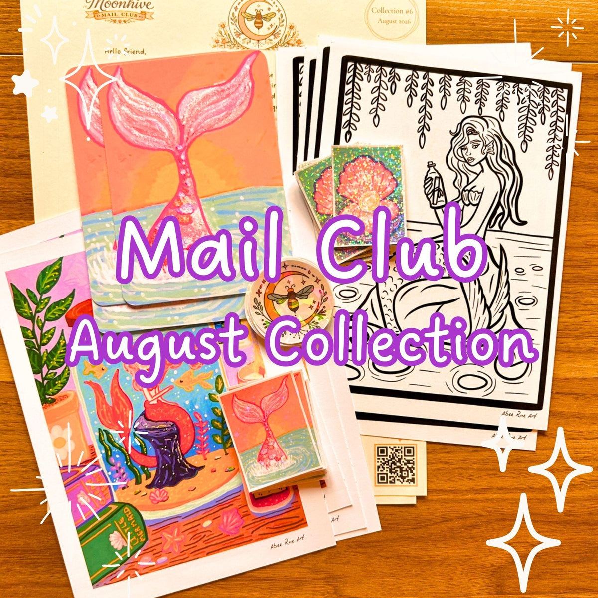 Snail Mail Print Club August Collection – Art Prints, Stickers, Colouring Page