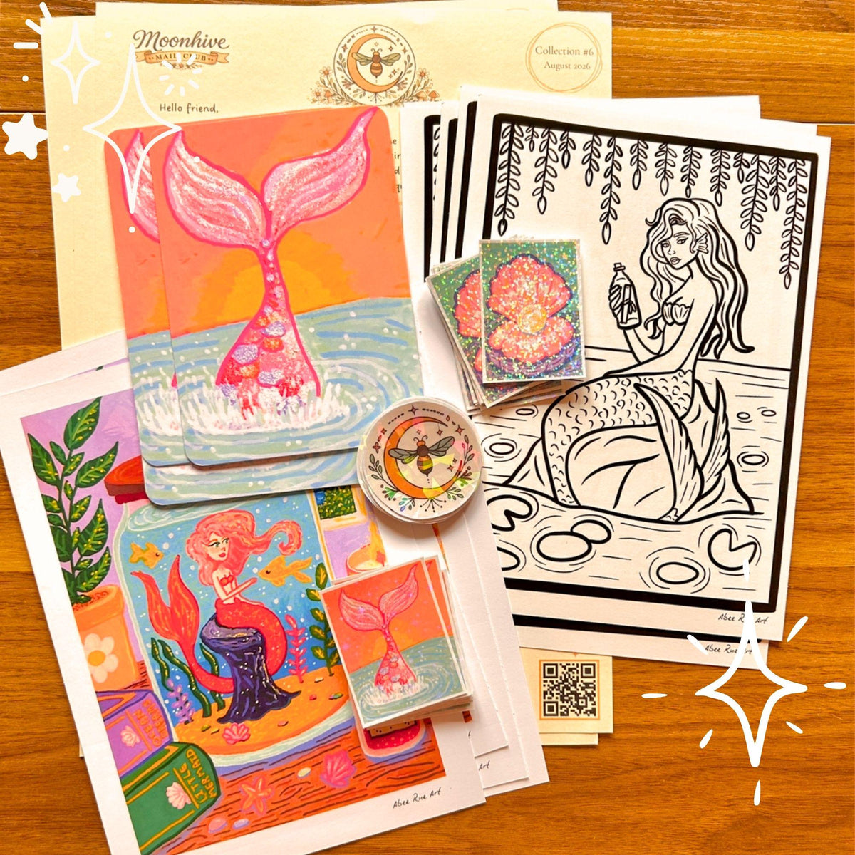 Snail Mail Print Club August Collection – Art Prints, Stickers, Colouring Page
