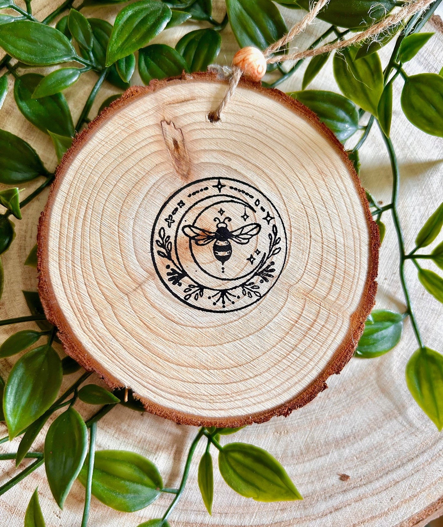 Hand Painted Wooden Ghost Ornament – Cosy Floral Halloween Decor | Whimsical Ghost in Wild Flower Meadow | Pastel Autumn Wood Slice Art